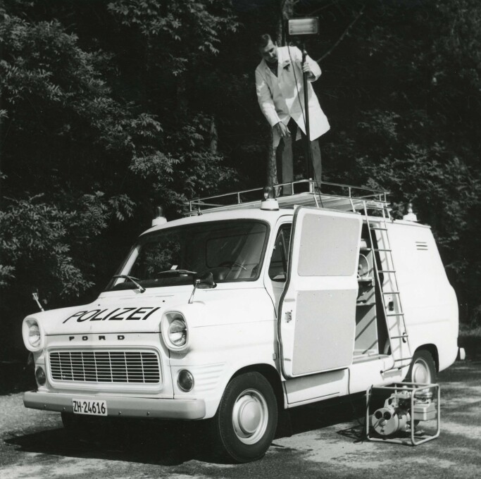 Tatbestandaufnahmewagen der Stadtpolizei, 1971.